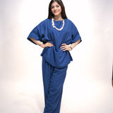 Navy Blue Cotton Linen Co-Ord Set