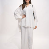 White Cotton Linen Co-Ord Set