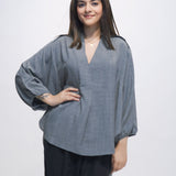 Grey Cotton Blend Top