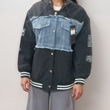 Denim Fusion Varsity Jacket