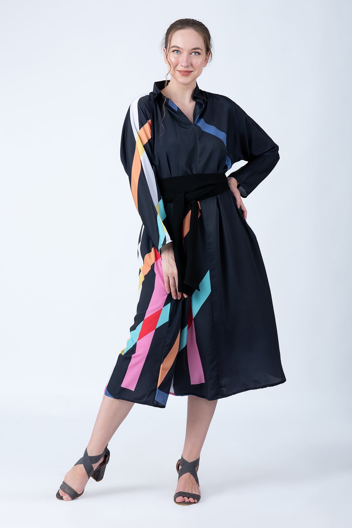 Black Fusion Kaftan Dress