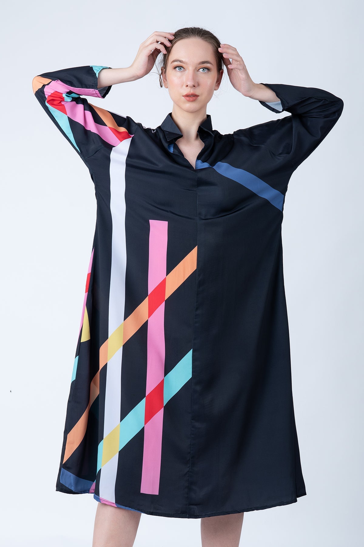 Black Fusion Kaftan Dress