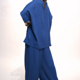 Navy Blue Cotton Linen Co-Ord Set