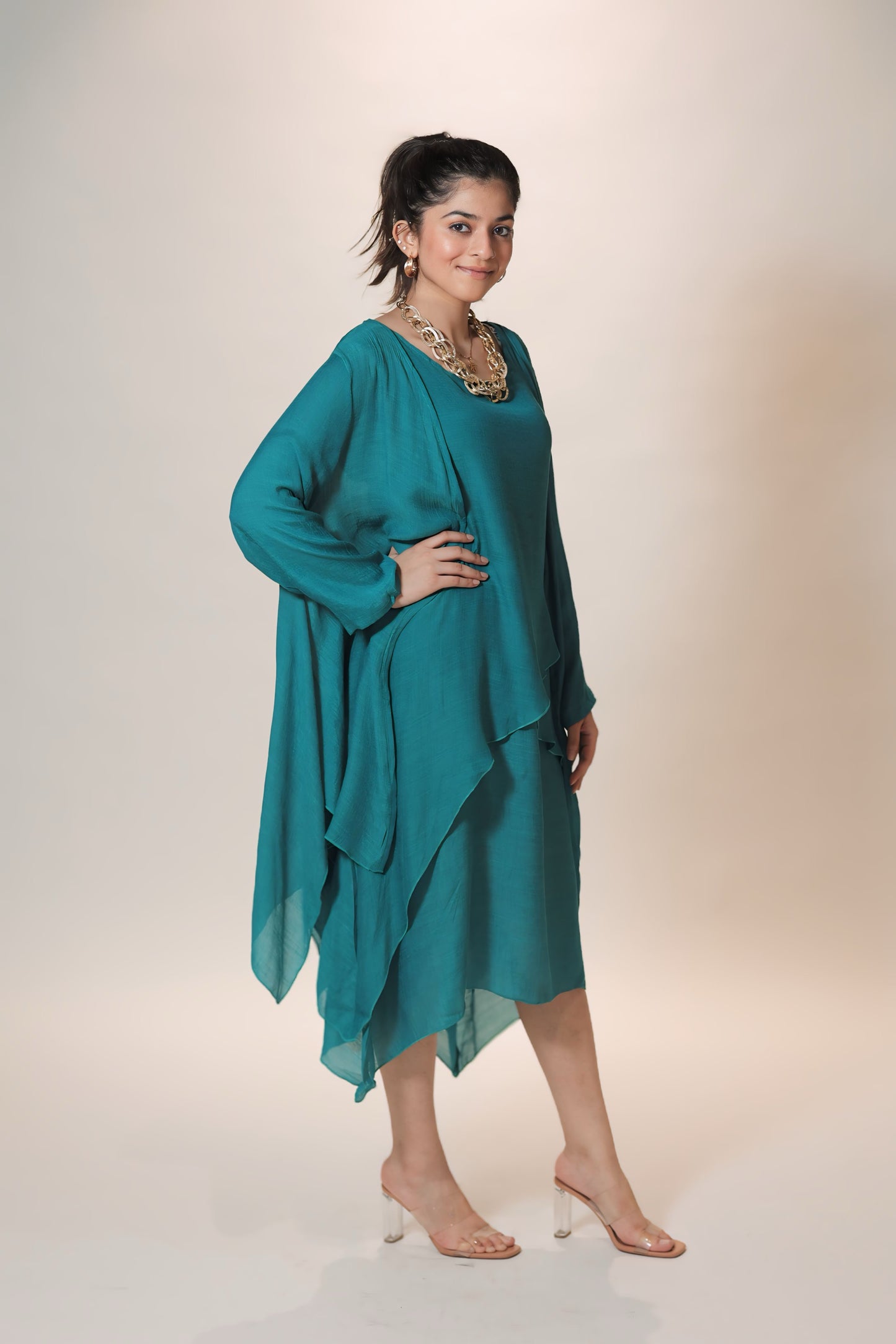 Forest Luxe Dress with Shrug