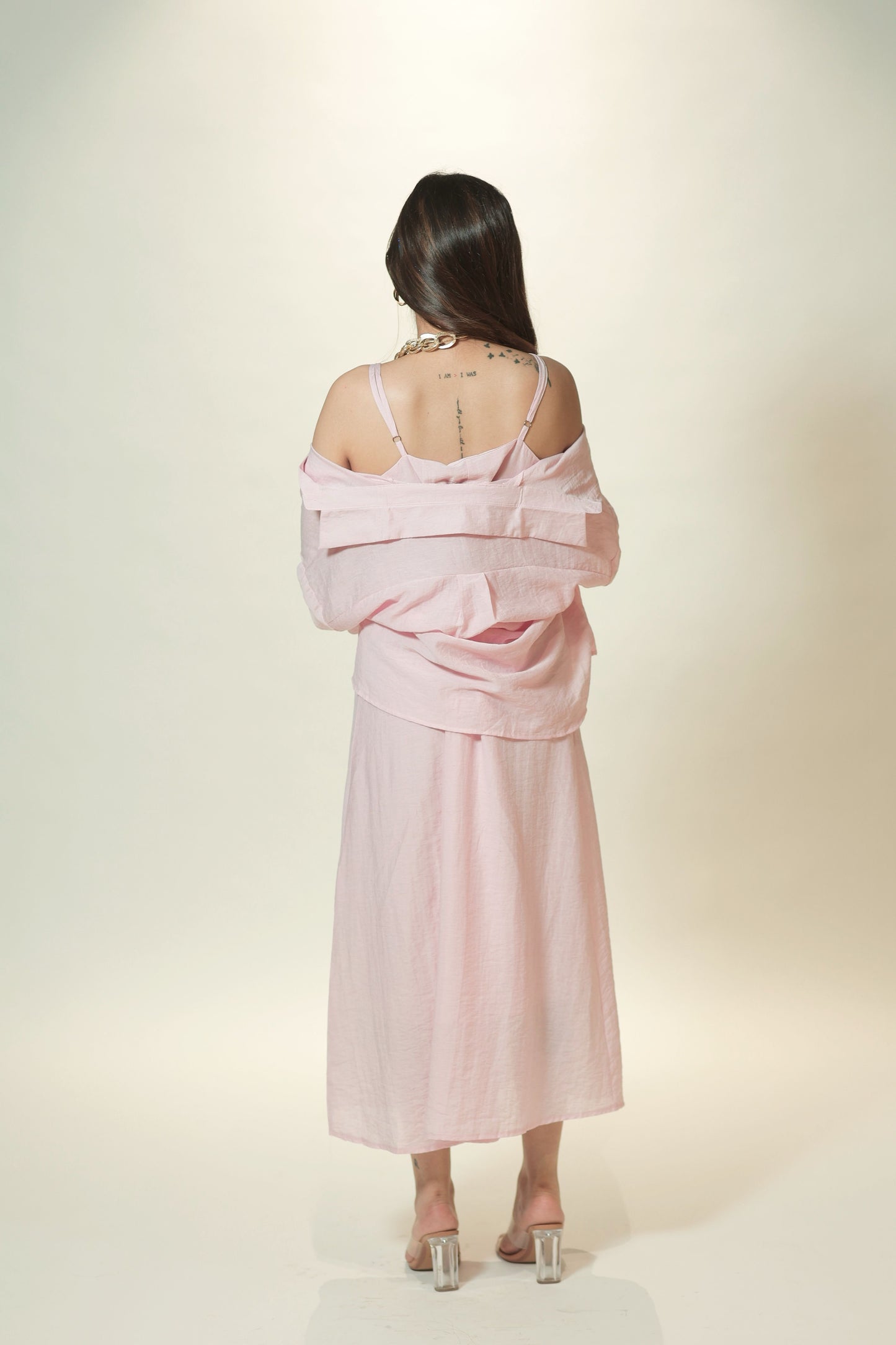 Rose Blush Dress with Shirt