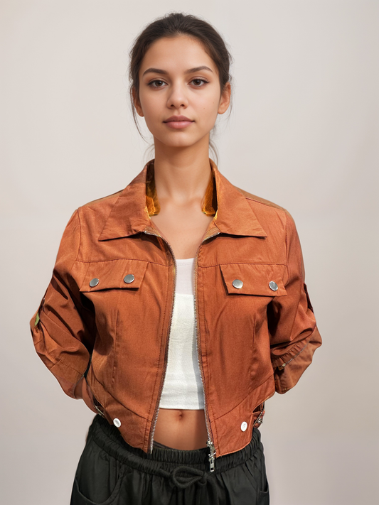 Amber Horizon Double Zip Jacket Top