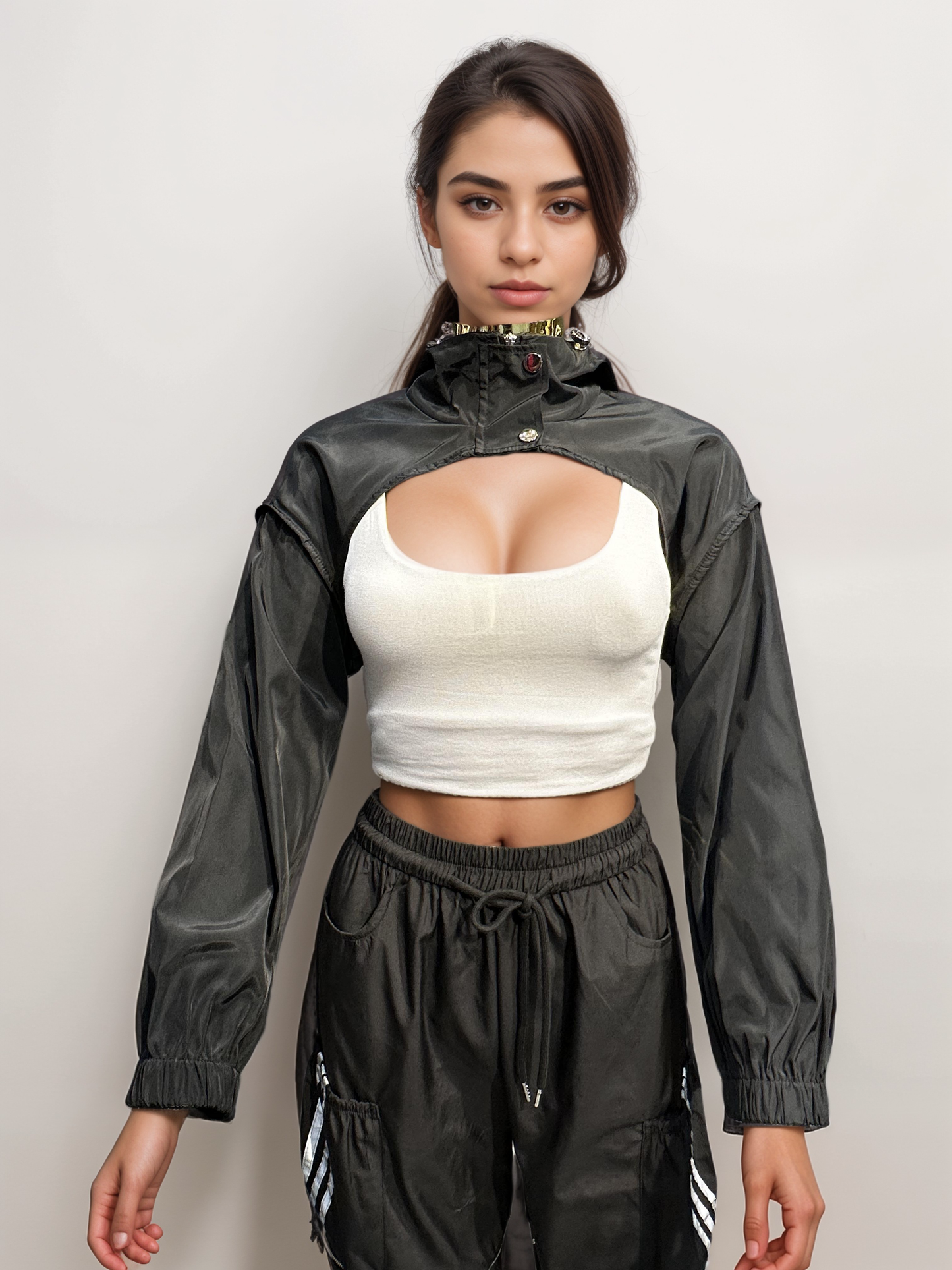 Stealth Luxe Parachute Jacket Top