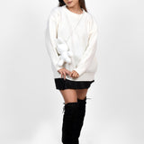 White Bunny Hug Knit Sweater