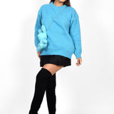 Blue Bunny Hug Knit Sweater with Sling