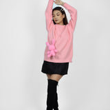 Pink Bunny Hug Knit Sweater