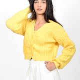 Sunny Chic Cardigan With Crop Top set