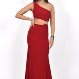 Crimson Desire Cutout Dress