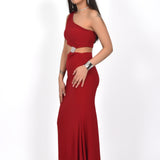 Crimson Desire Cutout Dress