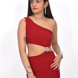 Crimson Desire Cutout Dress