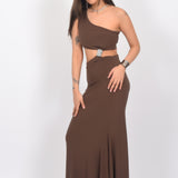 Mocha Temptation Cutout Dress