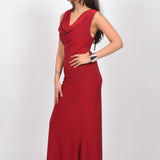 Scarlet Elegance Viscose Lycra Gown Dress