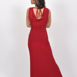 Scarlet Elegance Viscose Lycra Gown Dress